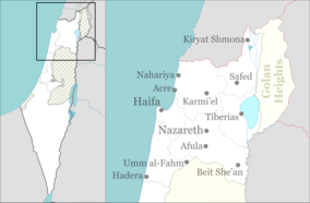 Location of Nahal Tavor in Israel