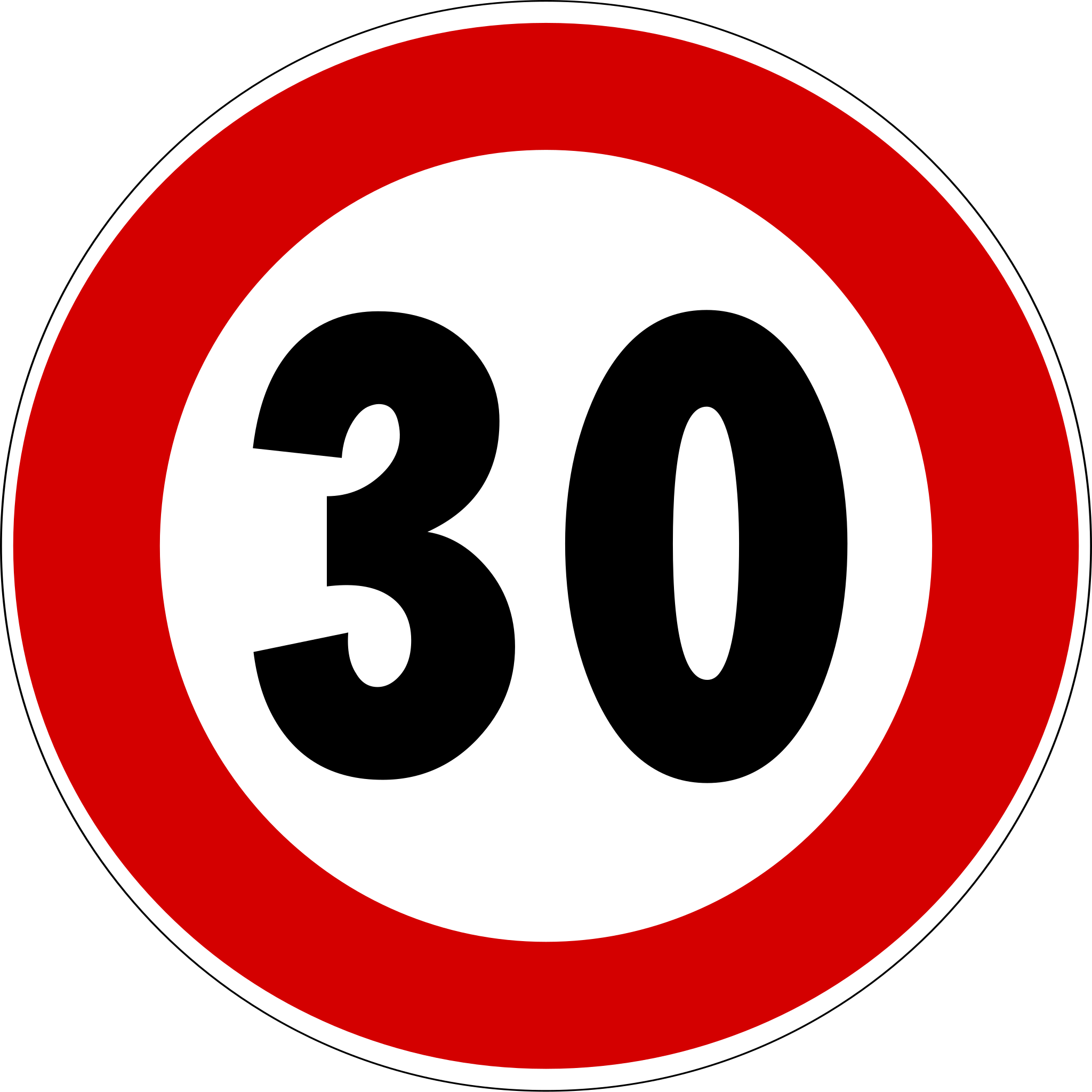 File:Italian traffic signs - limite di velocità 30.svg - Wikimedia Commons