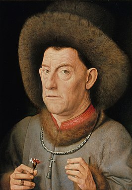 Portret van een man met een anjer