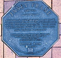 Janet Frame memorial plaque in Dunedin.jpg