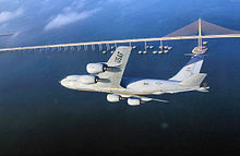 A KC-135R stationed at MacDill flying over Tampa Bay Kc-135r-6thog-macdill.jpg