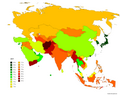 Thumbnail for File:Life expectancy map -Asia -2019.png