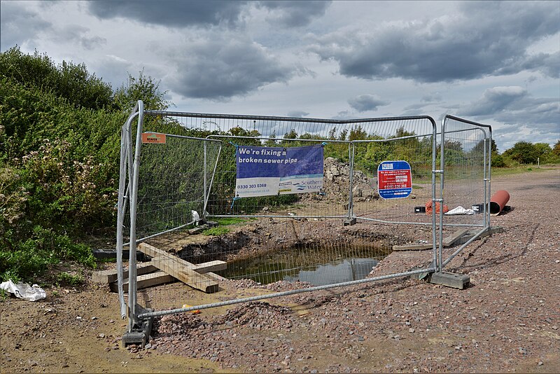 File:Lower Halstow, 'Repairing broken sewer pipes' - geograph.org.uk - 5882434.jpg