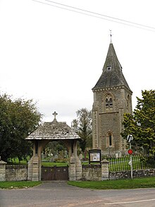 Stoke Lacy Church in Herefordshire. Lych gate and tower of Stoke Lacy church - geograph.org.uk - 1005871.jpg