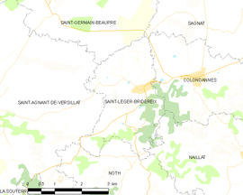 Mapa obce Saint-Léger-Bridereix