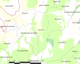 Mapa obce Tallans