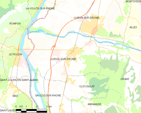Poziția localității Loriol-sur-Drôme