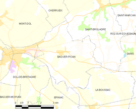 Mapa obce Baguer-Pican
