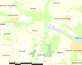 Mapa obce Breuil
