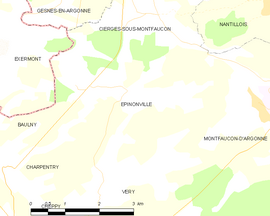 Mapa obce Épinonville