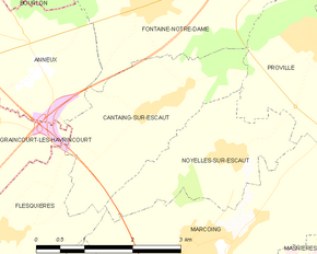 Poziția localității Cantaing-sur-Escaut