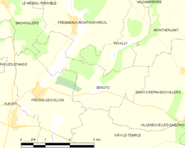 Mapa obce Senots