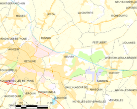 Mapa obce Beuvry