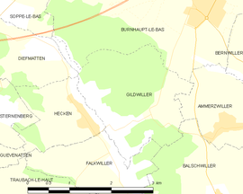 Mapa obce Gildwiller