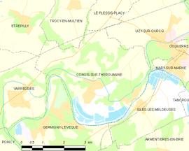 Mapa obce Congis-sur-Thérouanne