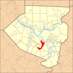 Location of Baldwin in Allegheny County