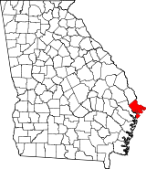 State map highlighting Chatham County