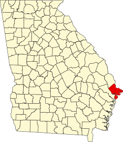 map of Georgia highlighting Chatham County