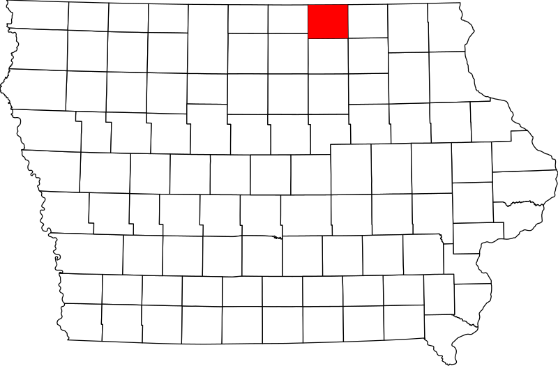 صورة:Map of Iowa highlighting Mitchell County.svg