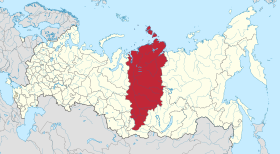 Localização do Krai de Krasnoiarsk na Rússia.