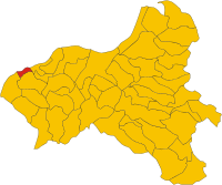 Locatie van Tropea in Vibo Valentia (VV)