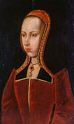 Πορτρέτο της Μαργαρίτας της Αυστρίας, Δούκισσας της Σαβοΐας. Συνήθως χρονολογείται το 1505, είναι όμως πιθανόν να είναι του 1493. Λάδι σε πάνελ, 36,7cm x 22,5cm. Κάστρο Ουίνδσορ, Μπερκσάιρ.