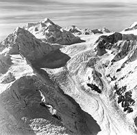 Margerie Glacier, tidewater glacier, icefall and cirque glaciers, September 18, 1972 (GLACIERS 5628).jpg