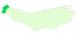 Location of Ramsar County in Mazandaran province