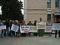 Demonstration in favor of Russian language, Chuhuiv (Kharkiv Oblast)