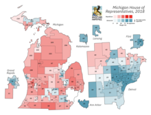 2018 Michigan House of Representatives elections Michigan State House 2018.png