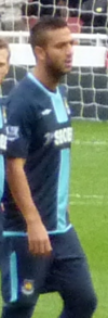 Mido playing for West Ham United in 2010