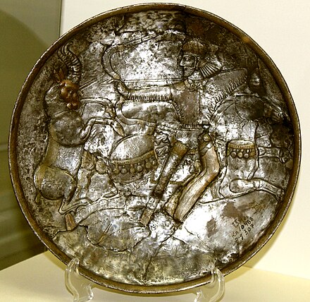 Sasanid silver plate from Shamakhi District (Azerbaijan State Museum of History)