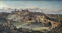 View of Toledo by Adrien Dauzats. 19th century