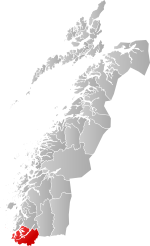 Mapa do condado de Mória e Romsdal com Bindal em destaque.
