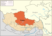Localizzazione della prefettura di Nagqu nella Regione Autonoma del Tibet