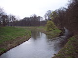 Mündung der Kleinen Luppe (rechts) in die Nahle