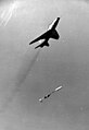 F-100C dropping a dummy nuclear bomb