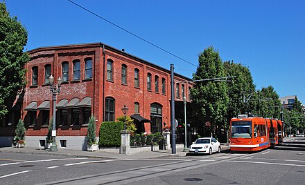 The Pearl District, with a passing streetcar