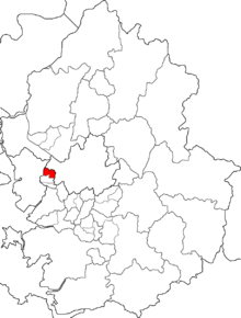 A map of Bucheon, with Ojeong-gu highlighted red on the left side.