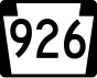 Pennsylvania Route 926 marker