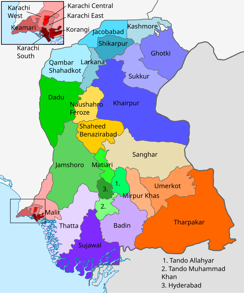 Pakistan Sindh districts map.svg