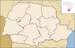 Localização de Rancho Alegre D'Oeste no Paraná