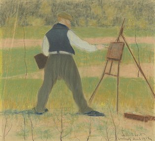 Léon Spilliaerts tegning af Constant Permeke i Sint-Martens-Latem, 1912