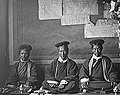 Photo below Potala on 26 July 1921 of three Judges or Magistrates of Sho in courtroom (cropped).jpg