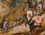 Солдаты и сопровождающие (фрагмент картины)