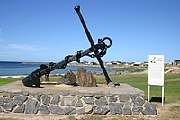 Lady Kinnaird anchor on the foreshore at Port Neill. Recovered by the SUHR & others in 1979.