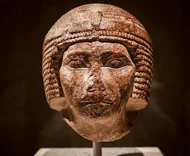 Head of Khufu in ivory displayed in Altes Museum