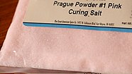 Curing salt, also known as "Prague powder" or "pink salt", is typically a combination of sodium chloride and sodium nitrite that is dyed pink to distinguish it from table salt. Prague powder No 1.jpg