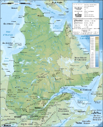 Carte topographique de la province de Québec. (image vectorielle)