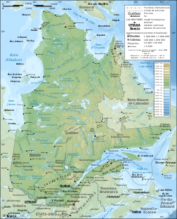 Carte topographique de la province de Québec. (image vectorielle)